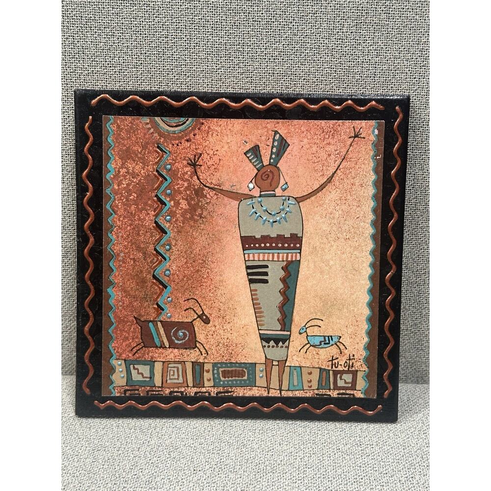 Gale‎ Tu-oti Southwest Art Tile 1999 Tu-Oti Collection 6” Wall Hanging Arizona
